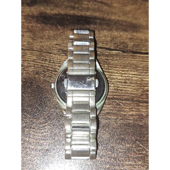 Disney Mickey Mouse Accutime MK2060 Silver Tone Clear Rhinestone Analog Watch - Picture 2 of 5